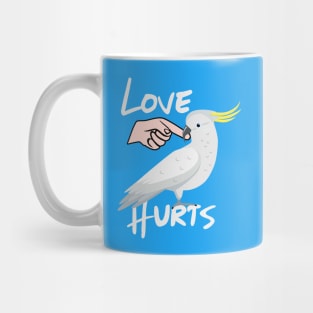 Love Hurts Cockatoo Parrot Biting Finger Mug